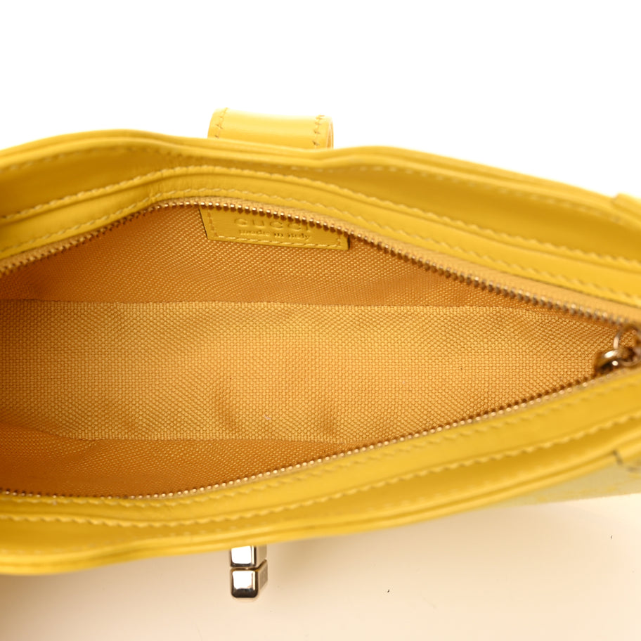 Gucci Calfskin Monogram Mini Moon Side Shoulder Bag Yellow Image 4