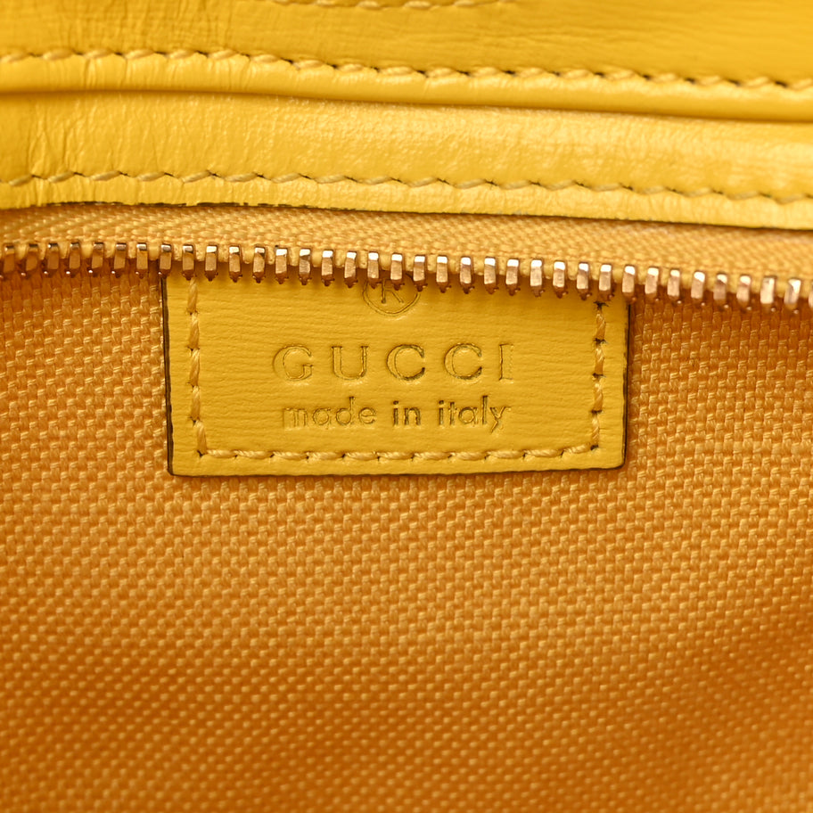Gucci Calfskin Monogram Mini Moon Side Shoulder Bag Yellow Image 5