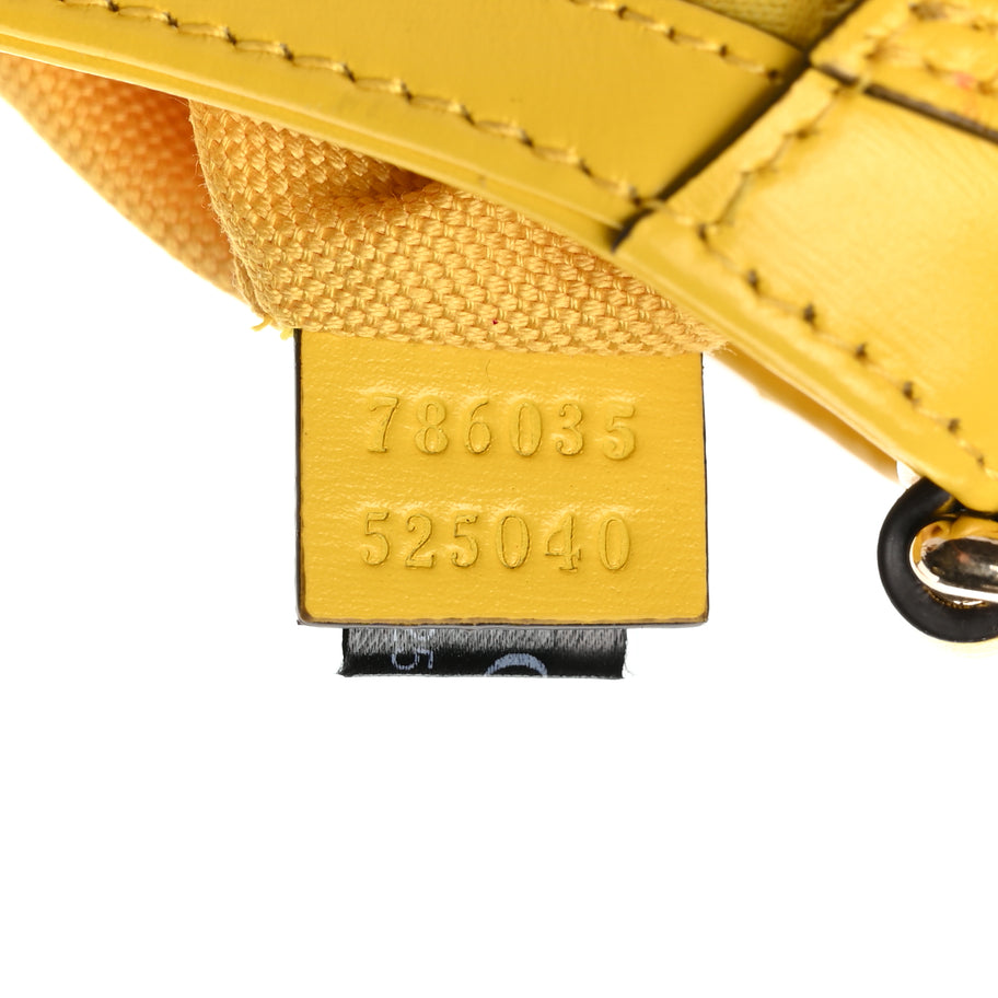 Gucci Calfskin Monogram Mini Moon Side Shoulder Bag Yellow Image 6