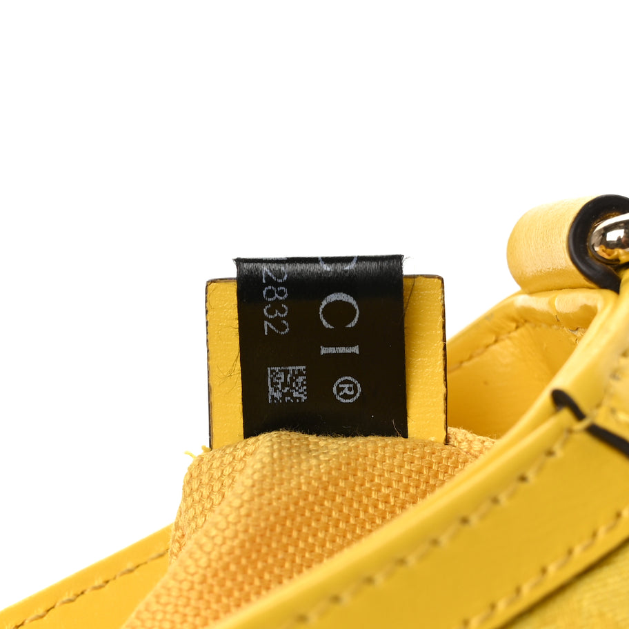 Gucci Calfskin Monogram Mini Moon Side Shoulder Bag Yellow Image 7