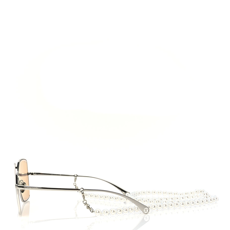 Chanel Butterfly Removable Pearl Chain Sunglasses 4262 Silver Image 3