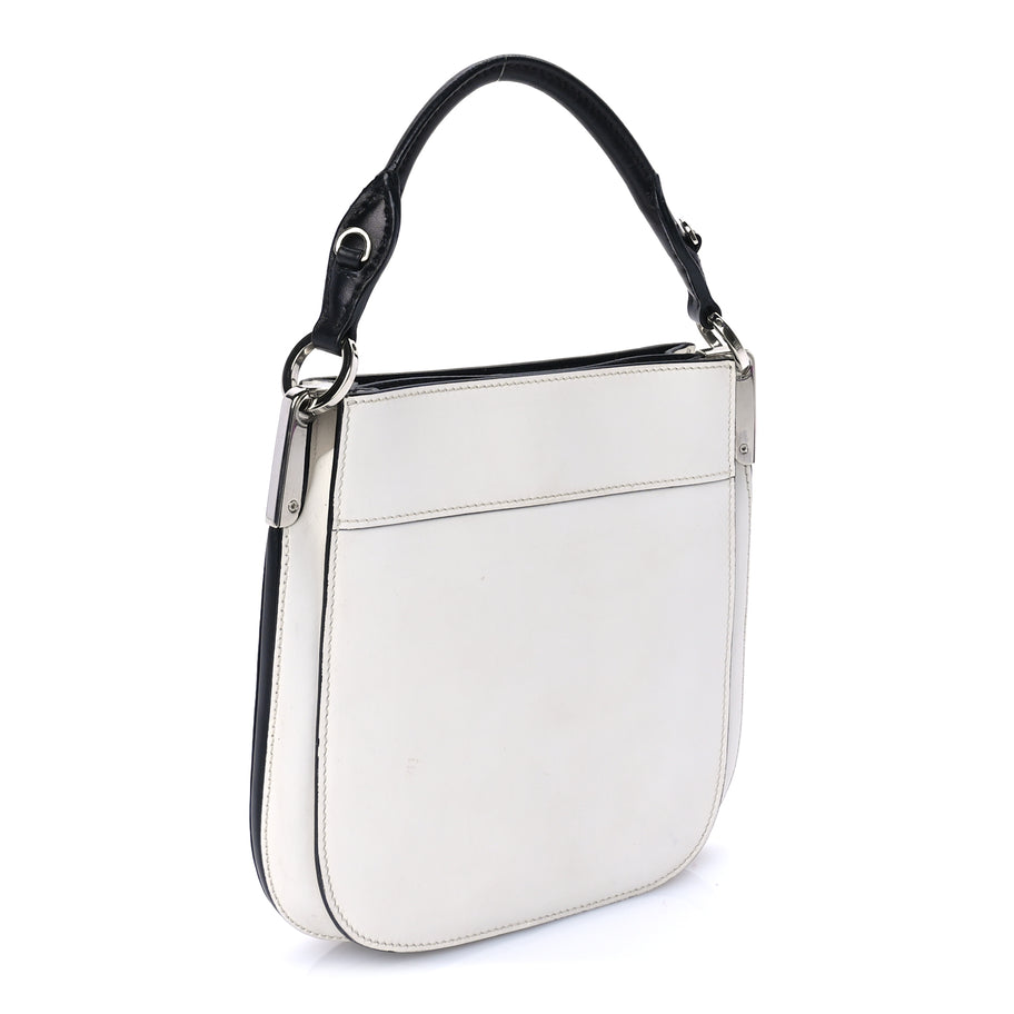Prada City Calfskin Small Margit Bag  White Black Image 2