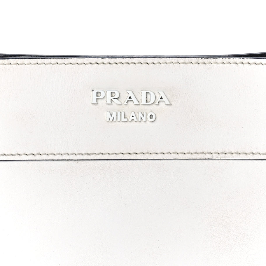 Prada City Calfskin Small Margit Bag  White Black Image 6