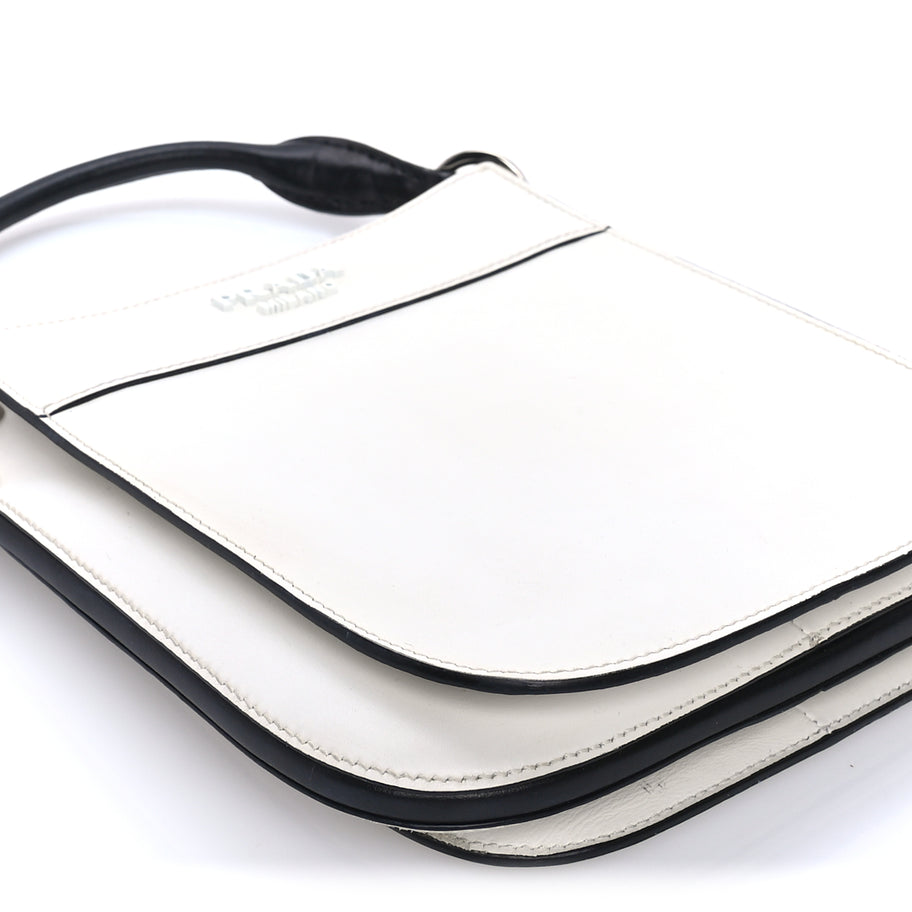 Prada City Calfskin Small Margit Bag  White Black Image 7