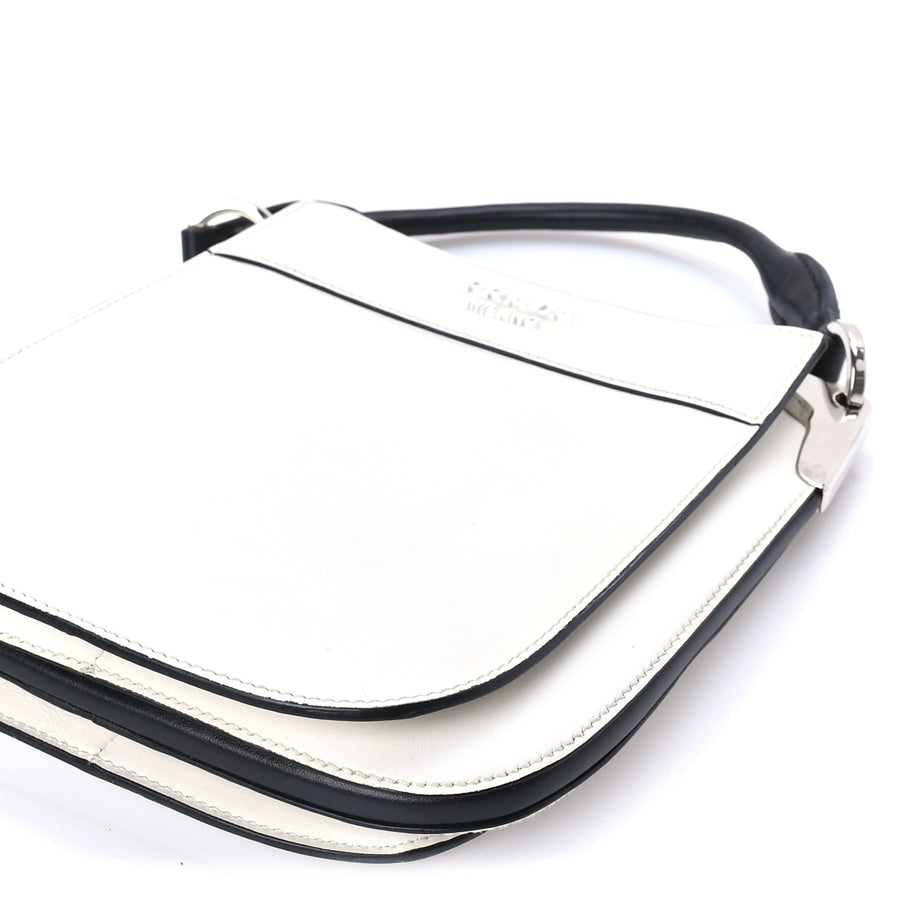 Prada City Calfskin Small Margit Bag  White Black Image 8