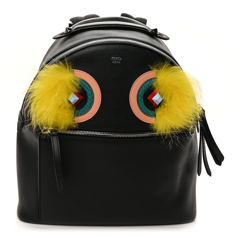 Fendi Vitello Dolce Fox Elaphe Ayers Hypnoteyes Large Backpack  Black Giallo Multicolor Image 1