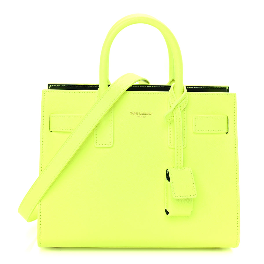 Saint Laurent Calfskin Nano Sac De Jour Neon Yellow Image 1