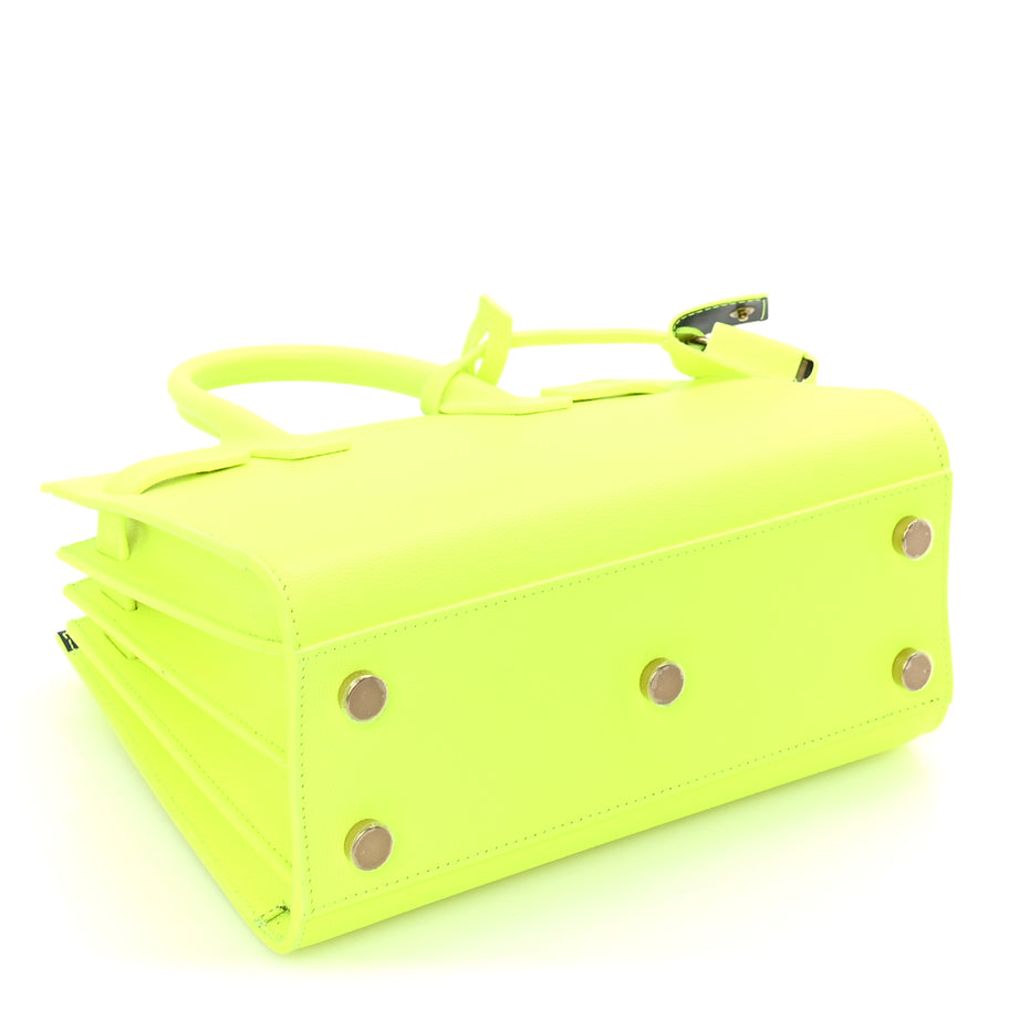 Saint Laurent Calfskin Nano Sac De Jour Neon Yellow Image 3
