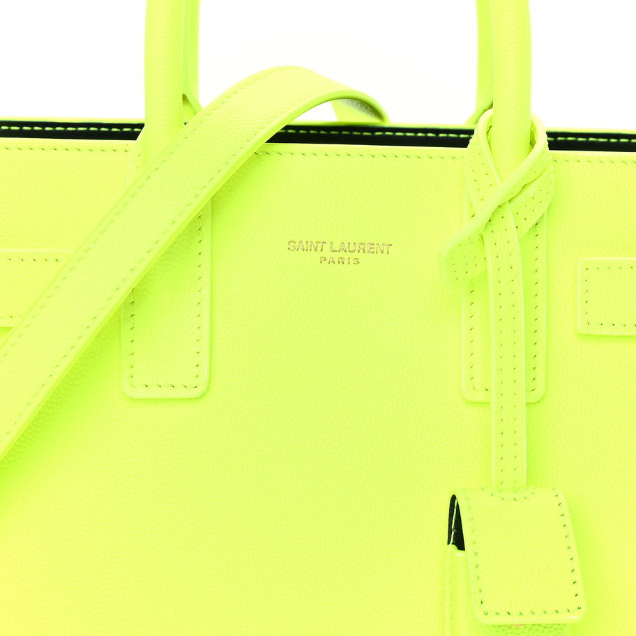 Saint Laurent Calfskin Nano Sac De Jour Neon Yellow Image 6