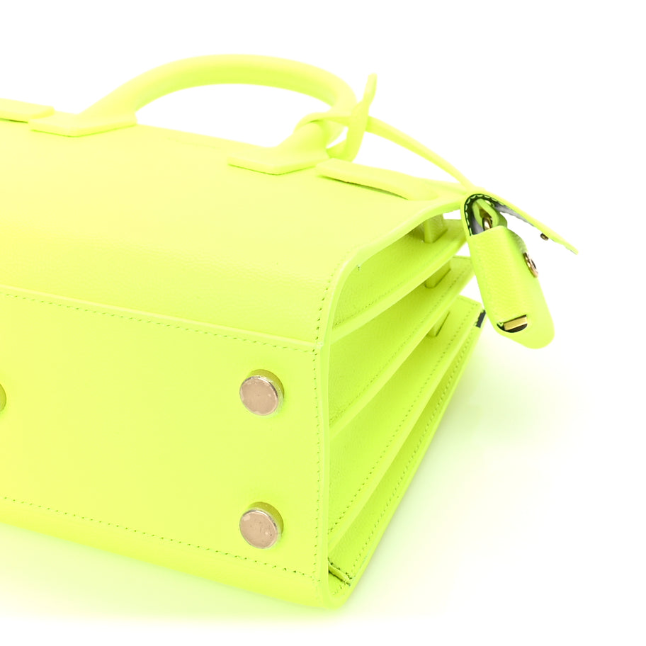 Saint Laurent Calfskin Nano Sac De Jour Neon Yellow Image 8