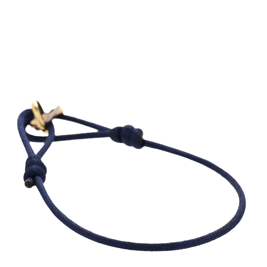 Cartier 18K Pink Yellow White Gold Trinity Adjustable Cord Bracelet  Navy Image 2