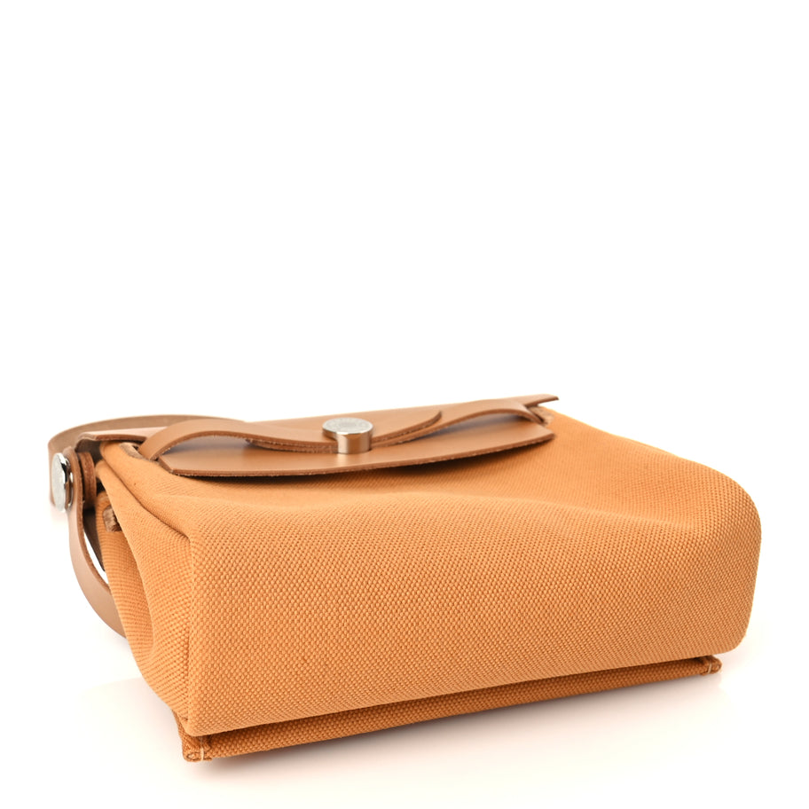 Hermes Military Toile Vache Hunter Herbag Zip Retourne 20 Naturel Sable Image 5