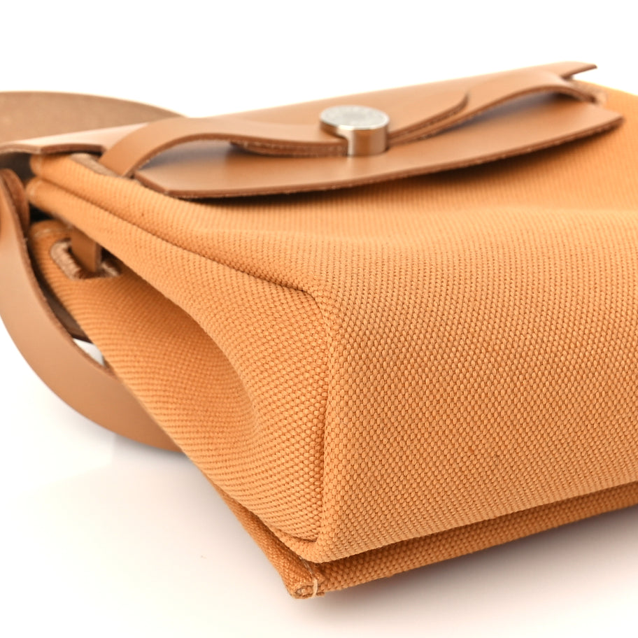 Hermes Military Toile Vache Hunter Herbag Zip Retourne 20 Naturel Sable Image 13