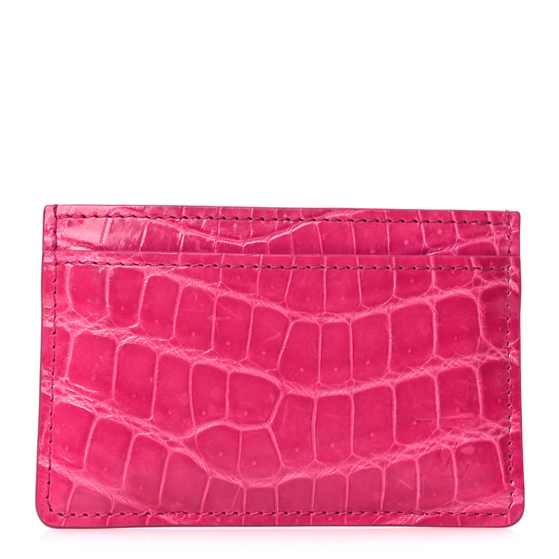  Louis Vuitton Crocodile Card Holder Fuchsia