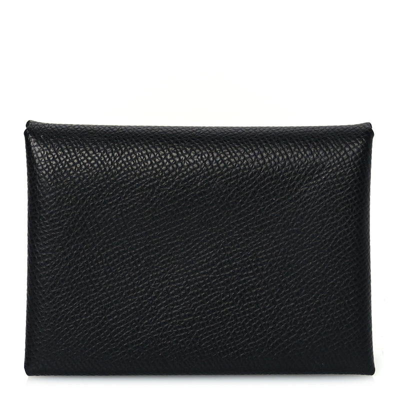  Hermes Epsom Calvi Duo Card Case Black