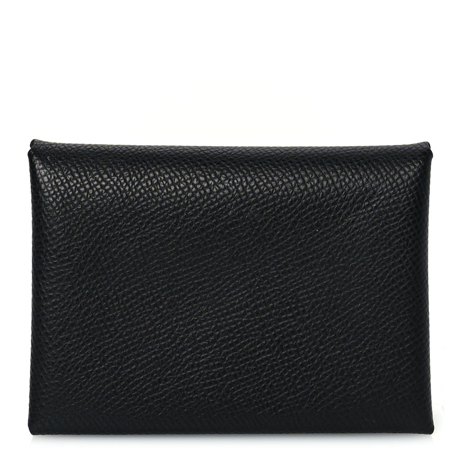 Hermes Epsom Calvi Duo Card Case Black Image 1