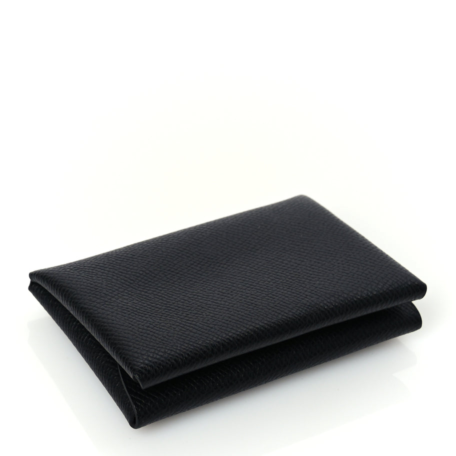 Hermes Epsom Calvi Duo Card Case Black Image 4