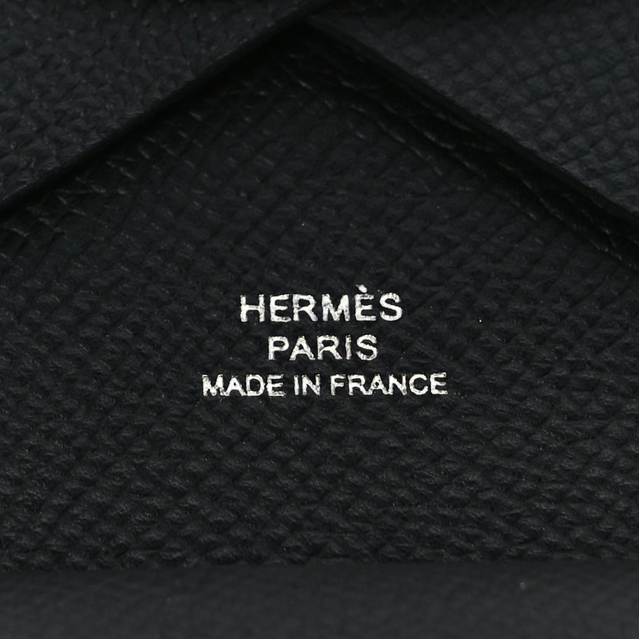 Hermes Epsom Calvi Duo Card Case Black Image 6
