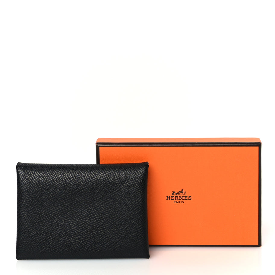 Hermes Epsom Calvi Duo Card Case Black Image 8