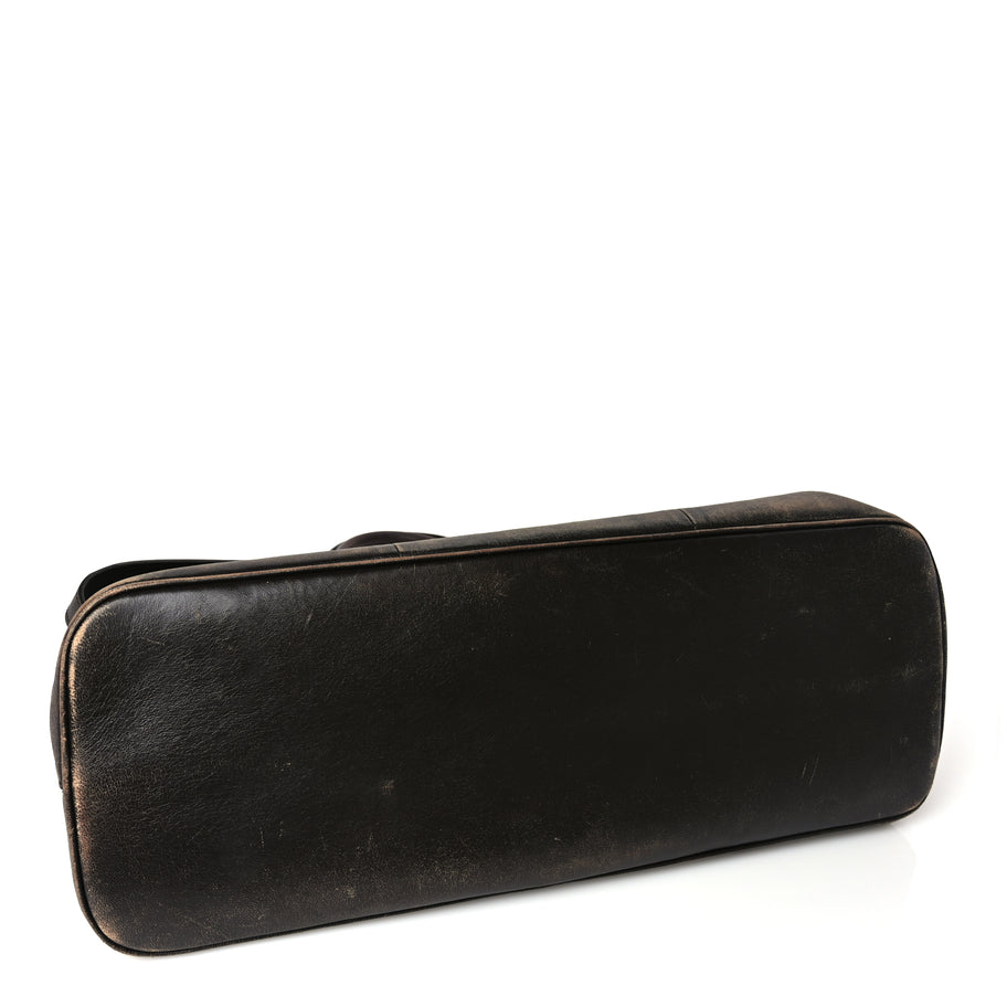 Prada Nappa Vintage Effect Large Buckle Bag With Belt Dark Brown Image 3