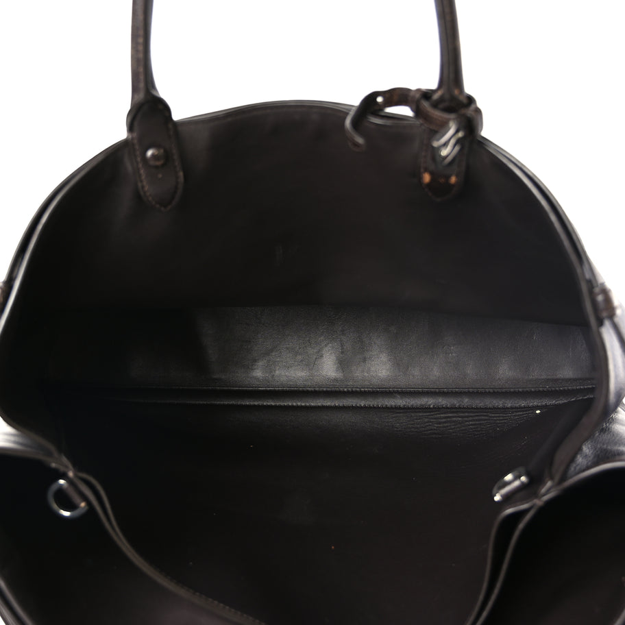 Prada Nappa Vintage Effect Large Buckle Bag With Belt Dark Brown Image 4