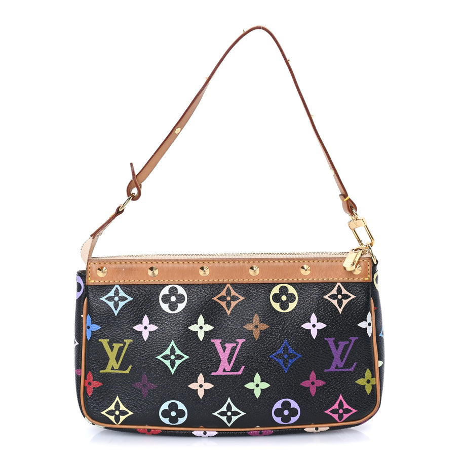 Louis Vuitton Monogram Multicolor Pochette Accessories  Black Image 1