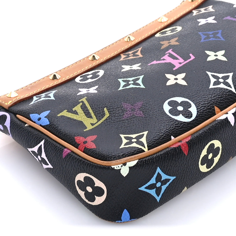 Louis Vuitton Monogram Multicolor Pochette Accessories  Black Image 7
