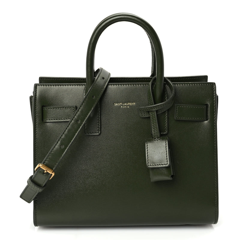  Saint Laurent Calfskin Nano Sac De Jour Green