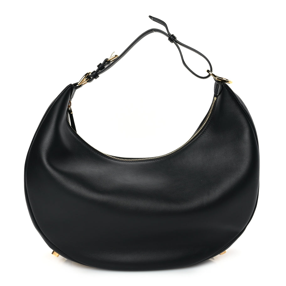 Fendi Vitello Grace Matte Medium Fendigraphy Hobo Bag Black Image 1