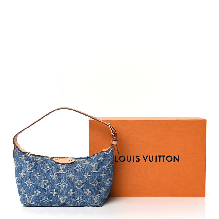 Louis Vuitton Monogram Denim Hills Pochette Blue Image 9