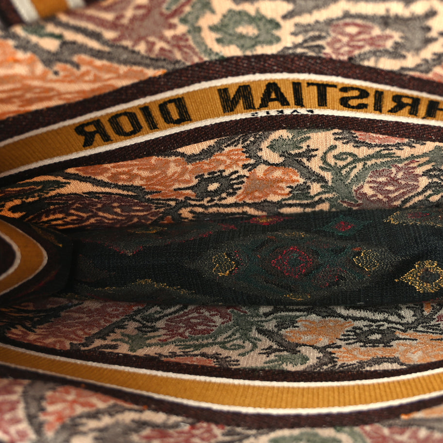 Christian Dior Canvas Embroidered Large Paisley Book Tote Multicolor Image 4