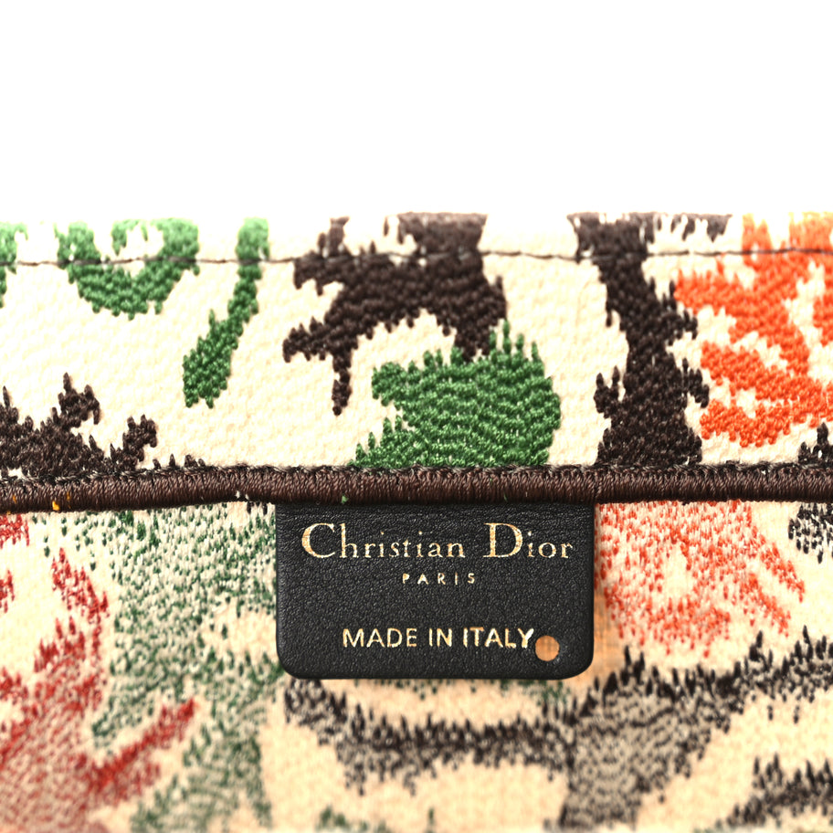Christian Dior Canvas Embroidered Large Paisley Book Tote Multicolor Image 5