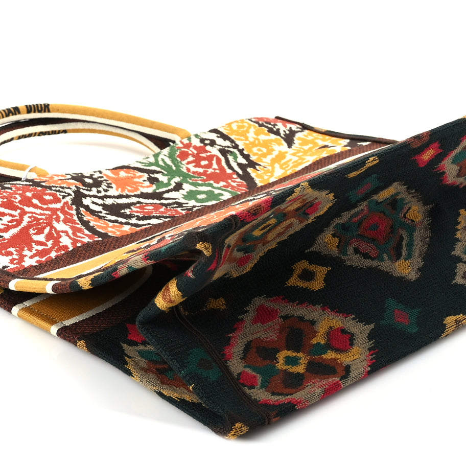 Christian Dior Canvas Embroidered Large Paisley Book Tote Multicolor Image 7