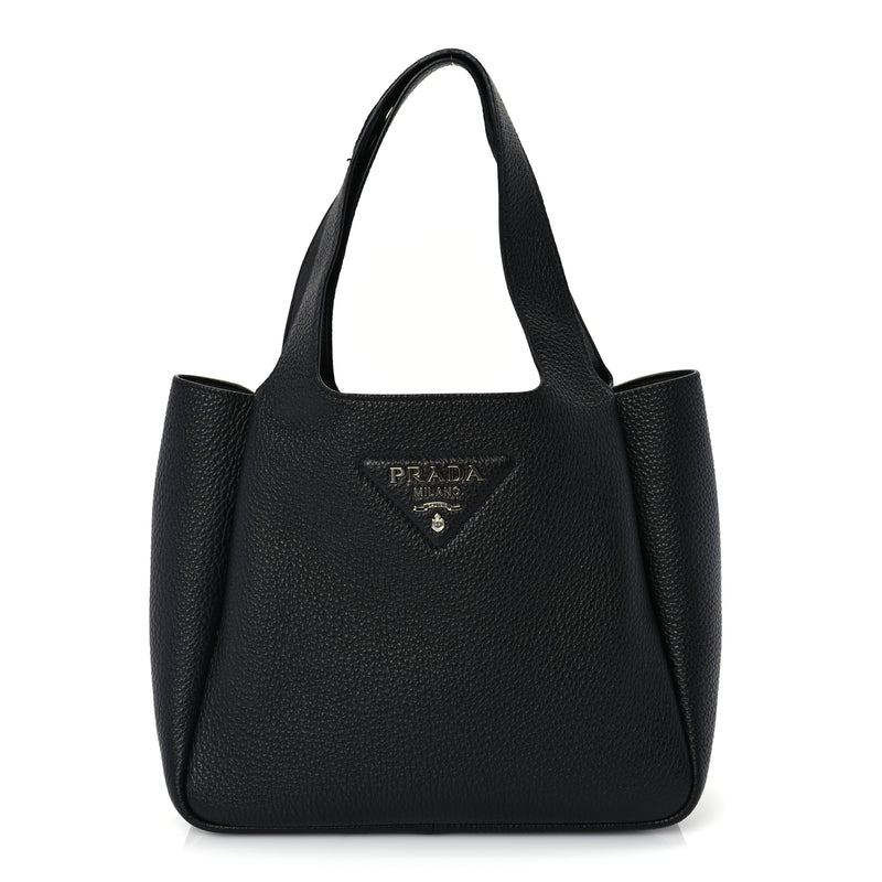  Prada Vitello Daino Soft Small Dynamique Tote Black