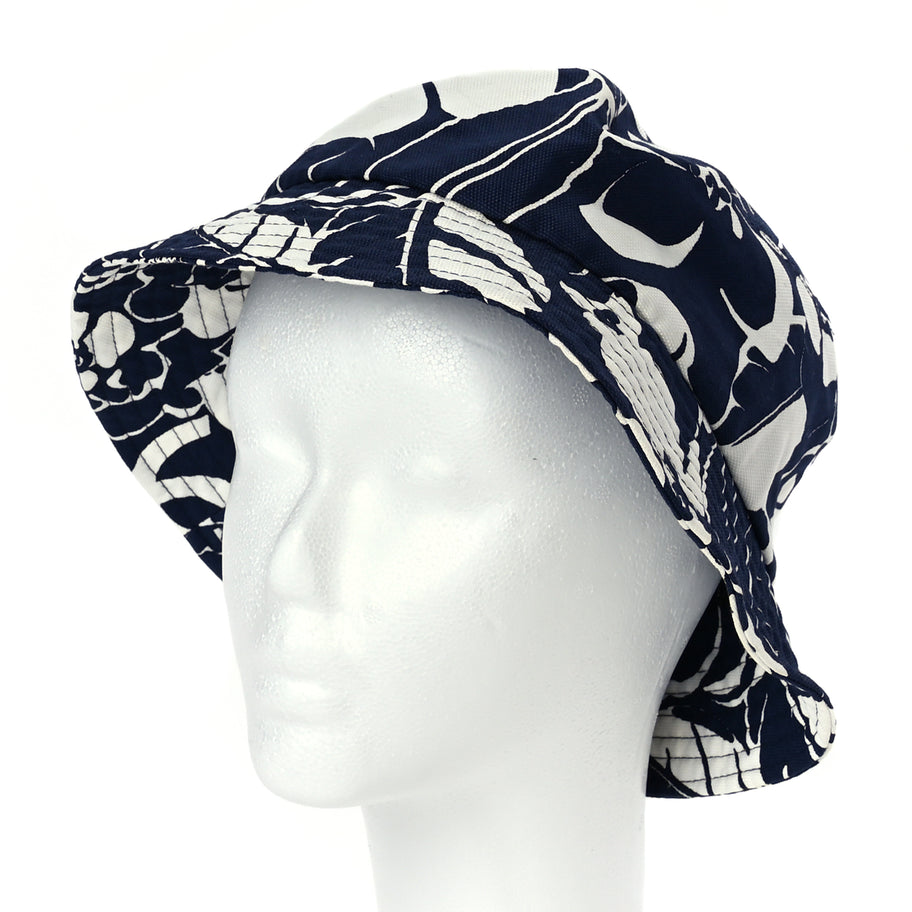 Chanel Cotton Canvas Bucket Hat L Navy Ivory Image 2