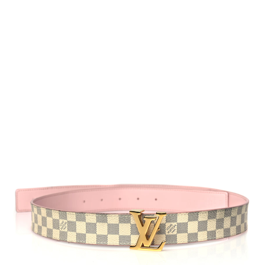 Louis Vuitton Damier Azur 30mm LV Initiales Reversible Belt 85 34 Pink Image 1