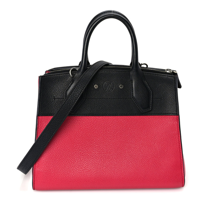  Louis Vuitton Taurillon City Steamer PM Black Fuchsia