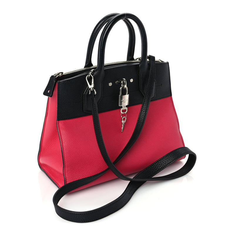  Louis Vuitton Taurillon City Steamer PM Black Fuchsia