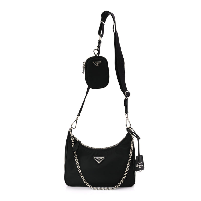  Prada Nylon Re-Edition 2005 Shoulder Bag Black