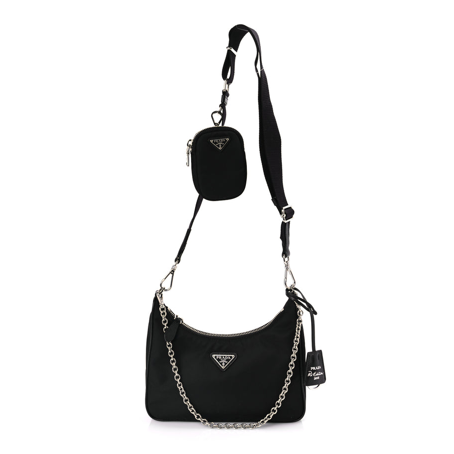 Prada Nylon Re-Edition 2005 Shoulder Bag Black Image 1