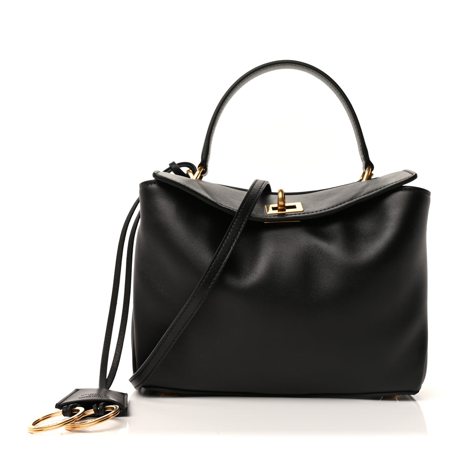 Balenciaga Natural Smooth Calfskin Small Rodeo Top Handle Handbag Black Image 1