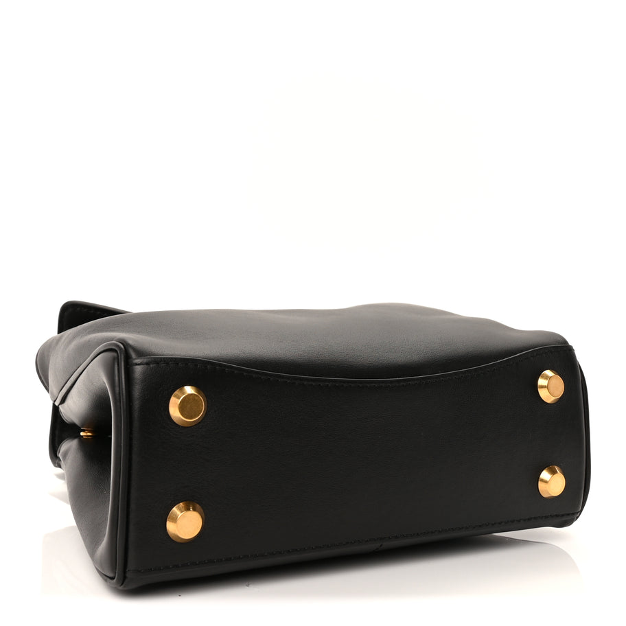 Balenciaga Natural Smooth Calfskin Small Rodeo Top Handle Handbag Black Image 3
