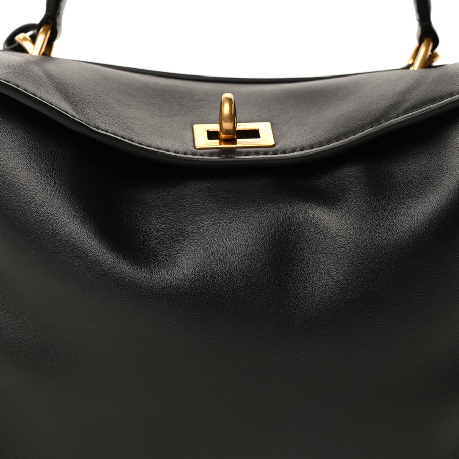 Balenciaga Natural Smooth Calfskin Small Rodeo Top Handle Handbag Black Image 6
