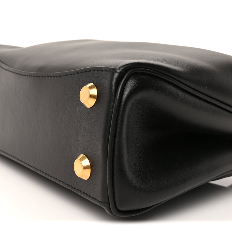 Balenciaga Natural Smooth Calfskin Small Rodeo Top Handle Handbag Black Image 8