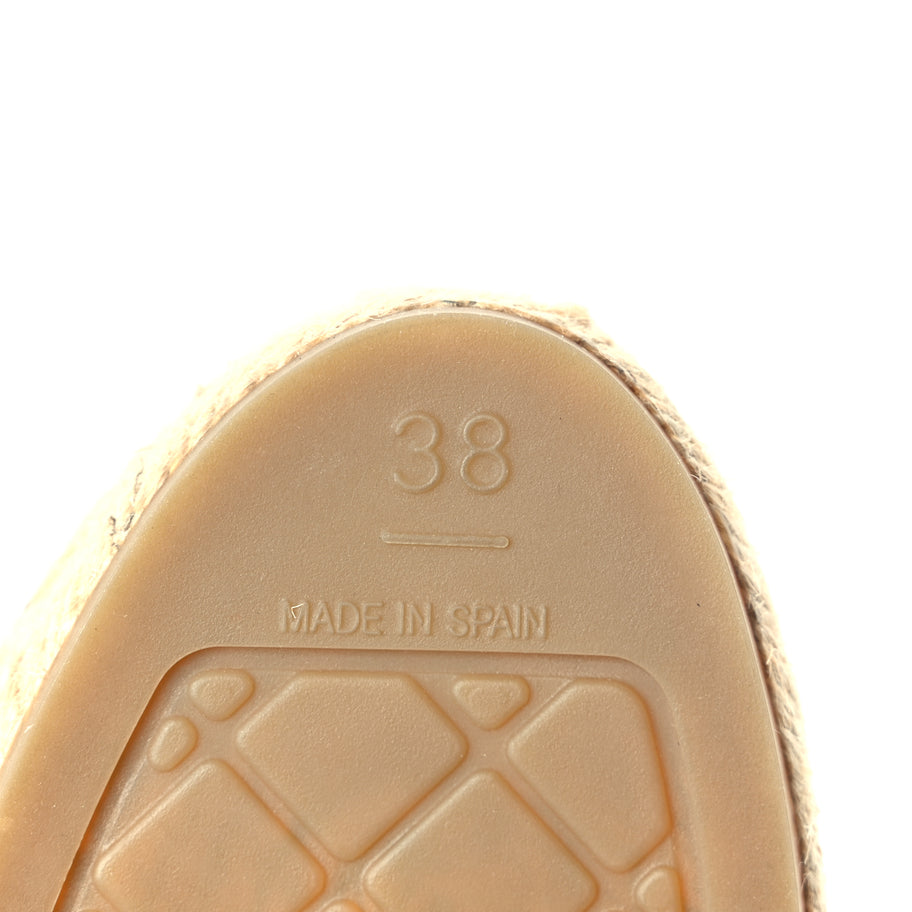 Chanel Lambskin Printed Coco Beach Espadrilles 38 Beige Black Image 7