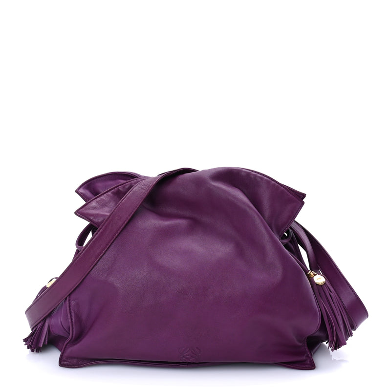  Loewe Calfskin Flamenco Shoulder Bag  Purple