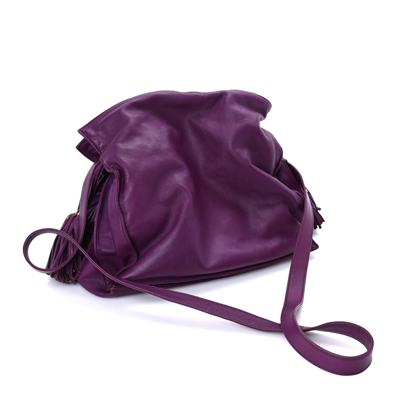  Loewe Calfskin Flamenco Shoulder Bag  Purple