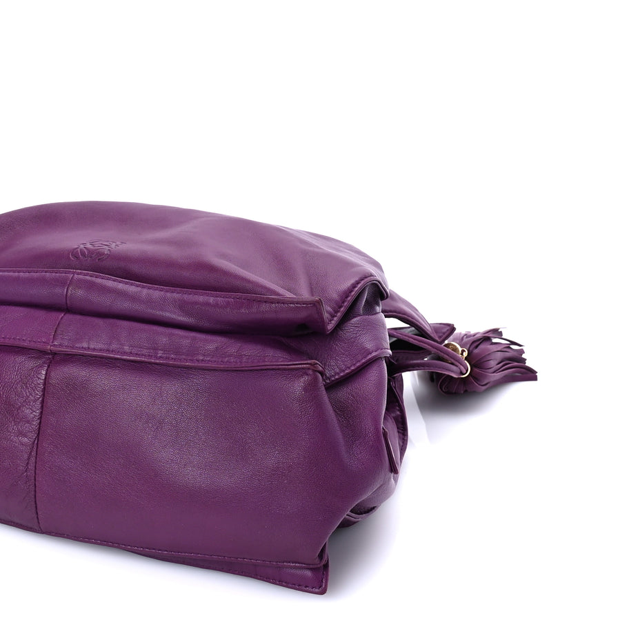 Loewe Calfskin Flamenco Shoulder Bag  Purple Image 8