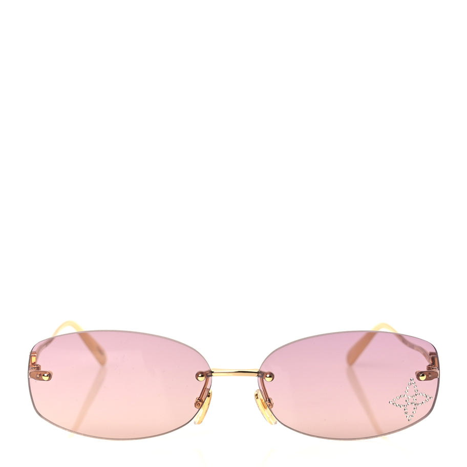 Louis Vuitton Metal Crystal LV Glam 2.0 Oval Sunglasses Pink Image 2