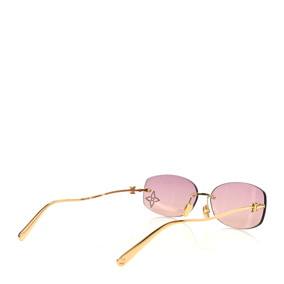 Louis Vuitton Metal Crystal LV Glam 2.0 Oval Sunglasses Pink Image 3